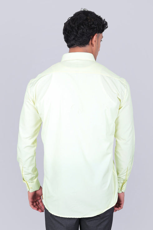 Veshbhoshaa Bluebird Light Lemon Men'S Office Shirt
